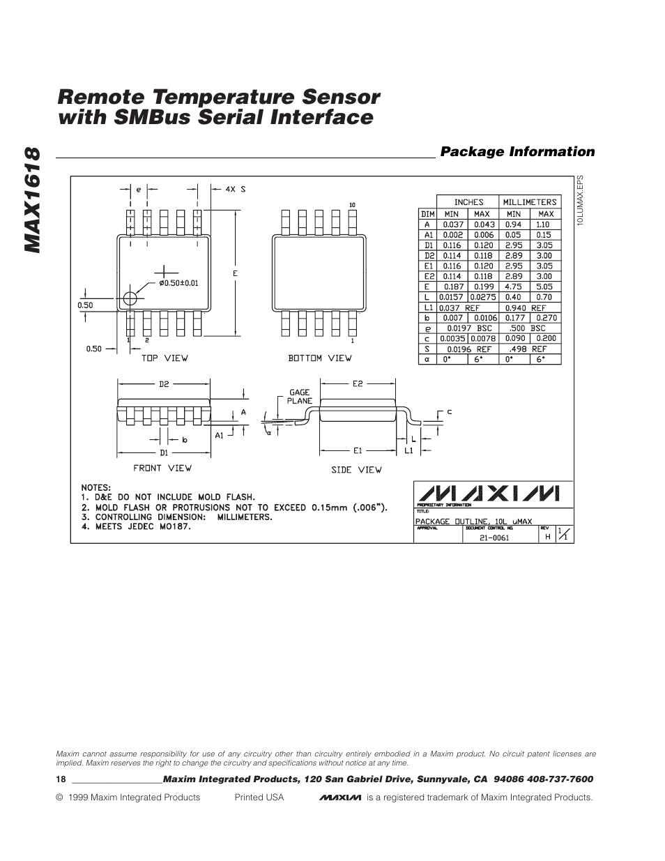 Rainbow Electronics MAX1618 User Manual | Page 18 / 18