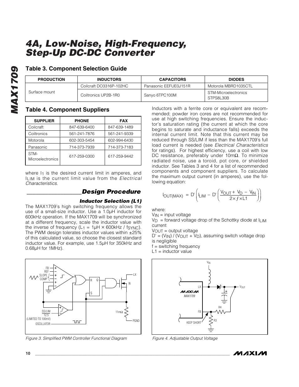 Design procedure | Rainbow Electronics MAX1709 User Manual | Page 10 / 12