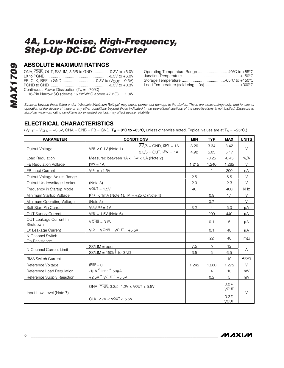 Rainbow Electronics MAX1709 User Manual | Page 2 / 12