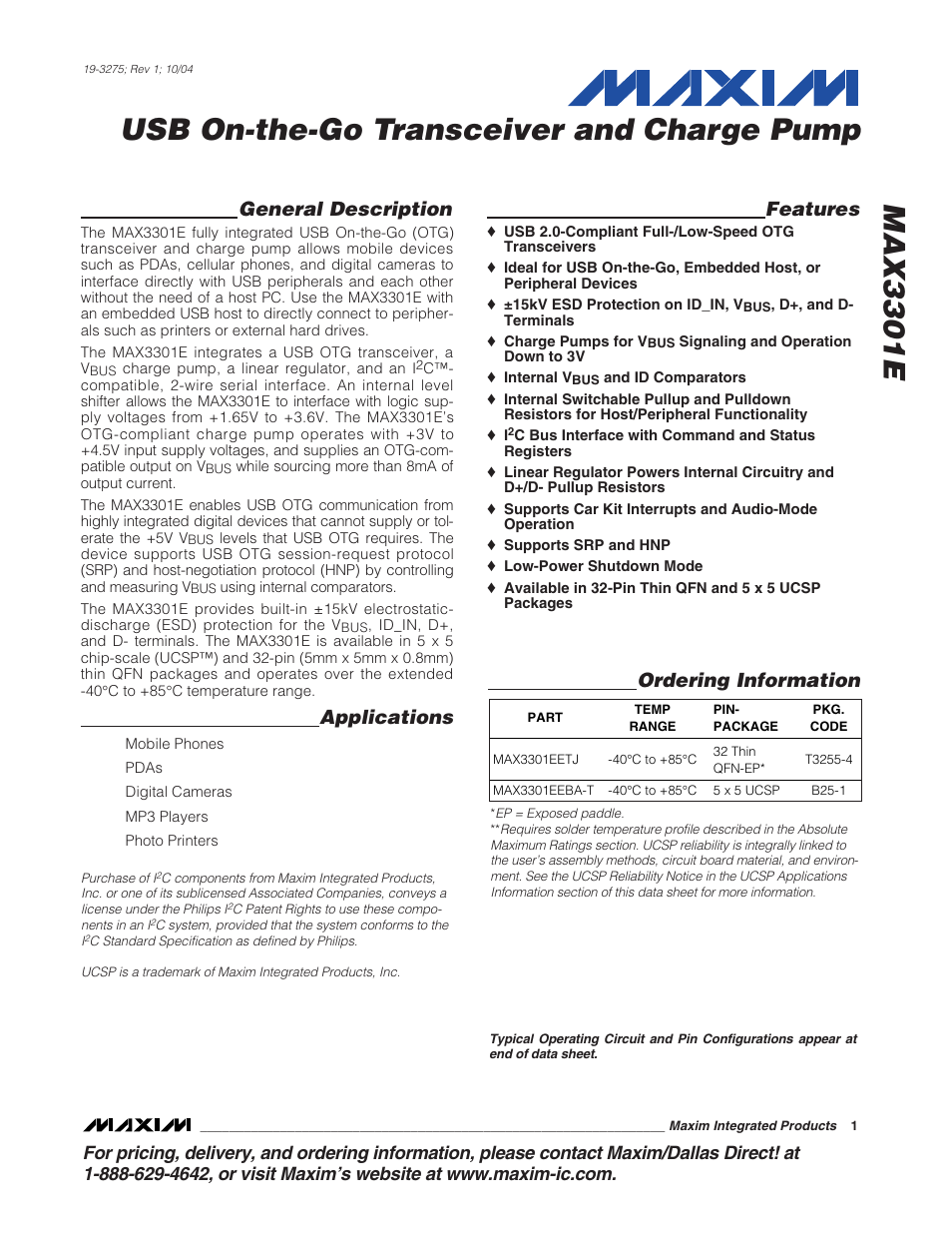 Rainbow Electronics MAX3301E User Manual | 33 pages