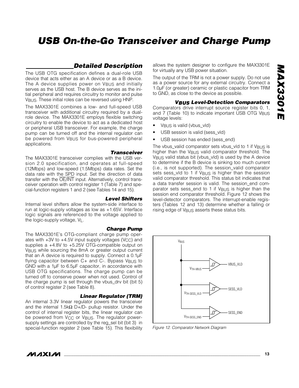 Max3301e usb on-the-go transceiver and charge pump, Detailed description | Rainbow Electronics MAX3301E User Manual | Page 13 / 33