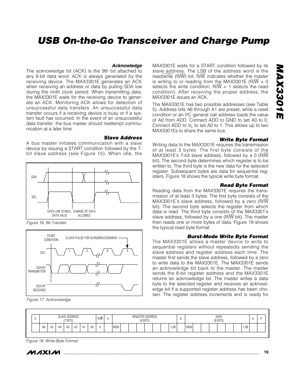 Max3301e usb on-the-go transceiver and charge pump | Rainbow Electronics MAX3301E User Manual | Page 19 / 33