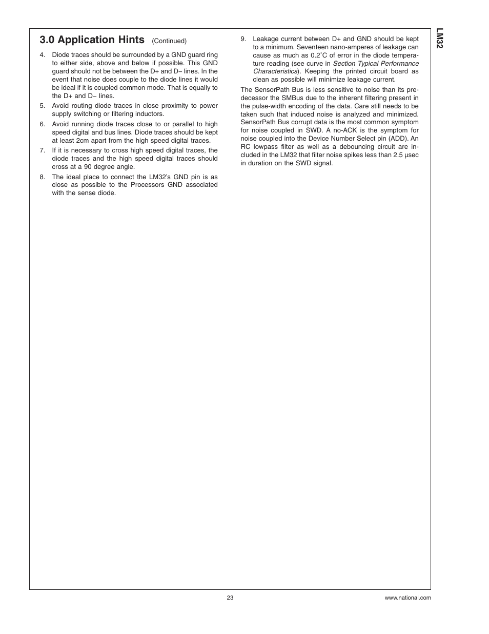 0 application hints | Rainbow Electronics LM32 User Manual | Page 23 / 24