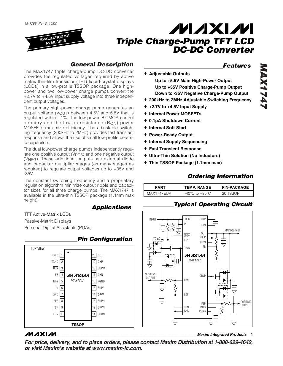 Rainbow Electronics MAX1747 User Manual | 13 pages