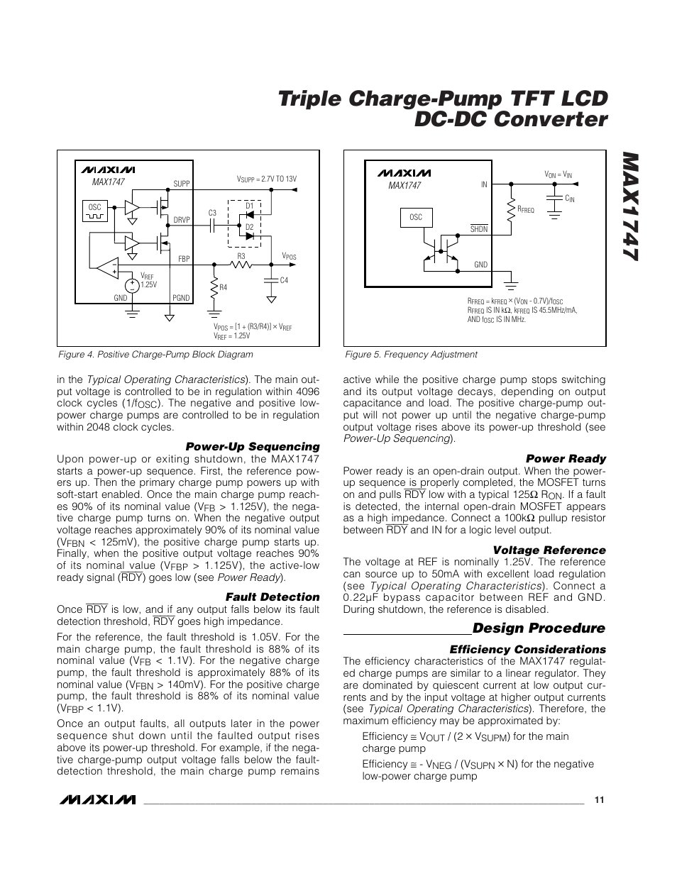 Max1747 triple charge-pump tft lcd dc-dc converter, Design procedure | Rainbow Electronics MAX1747 User Manual | Page 11 / 13