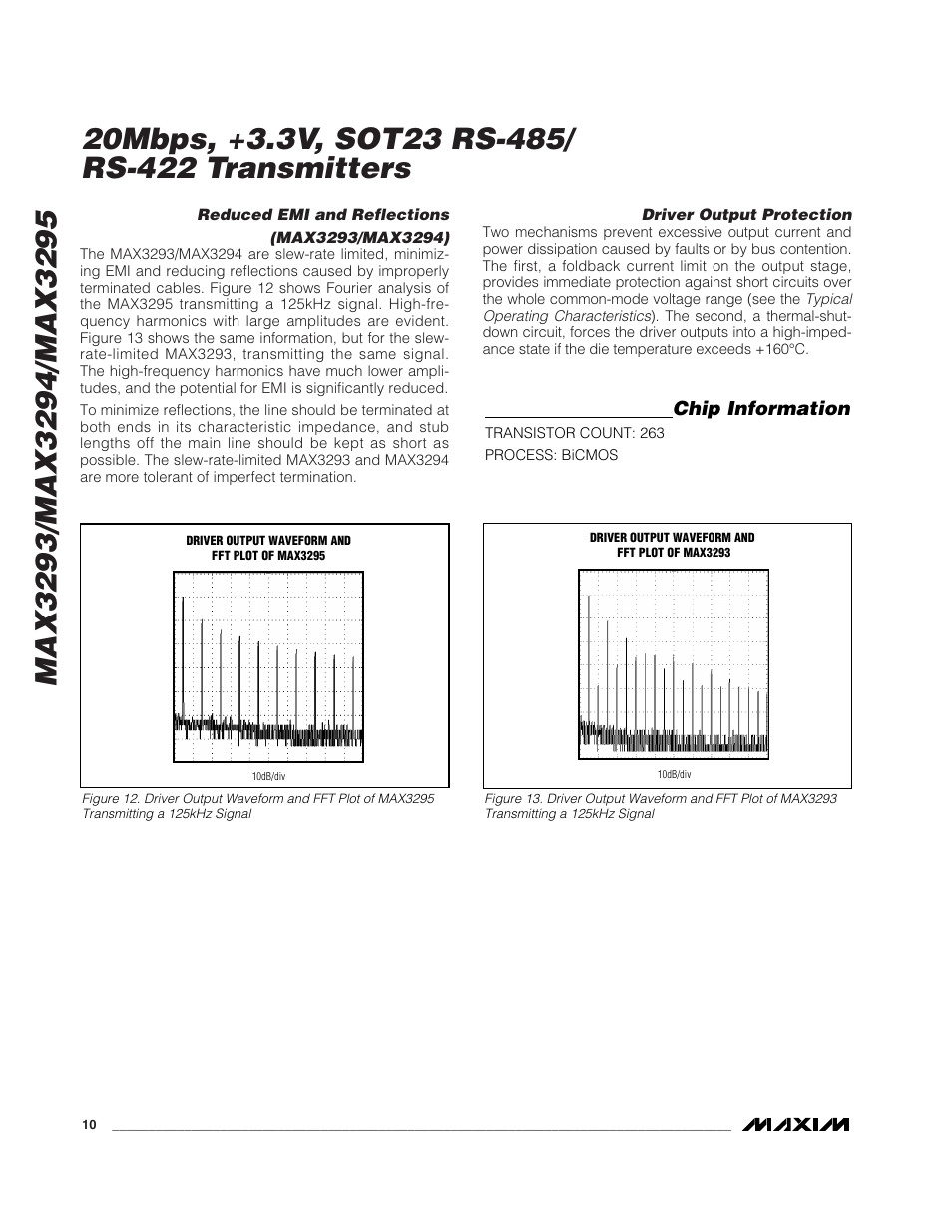 Chip information | Rainbow Electronics MAX3295 User Manual | Page 10 / 11