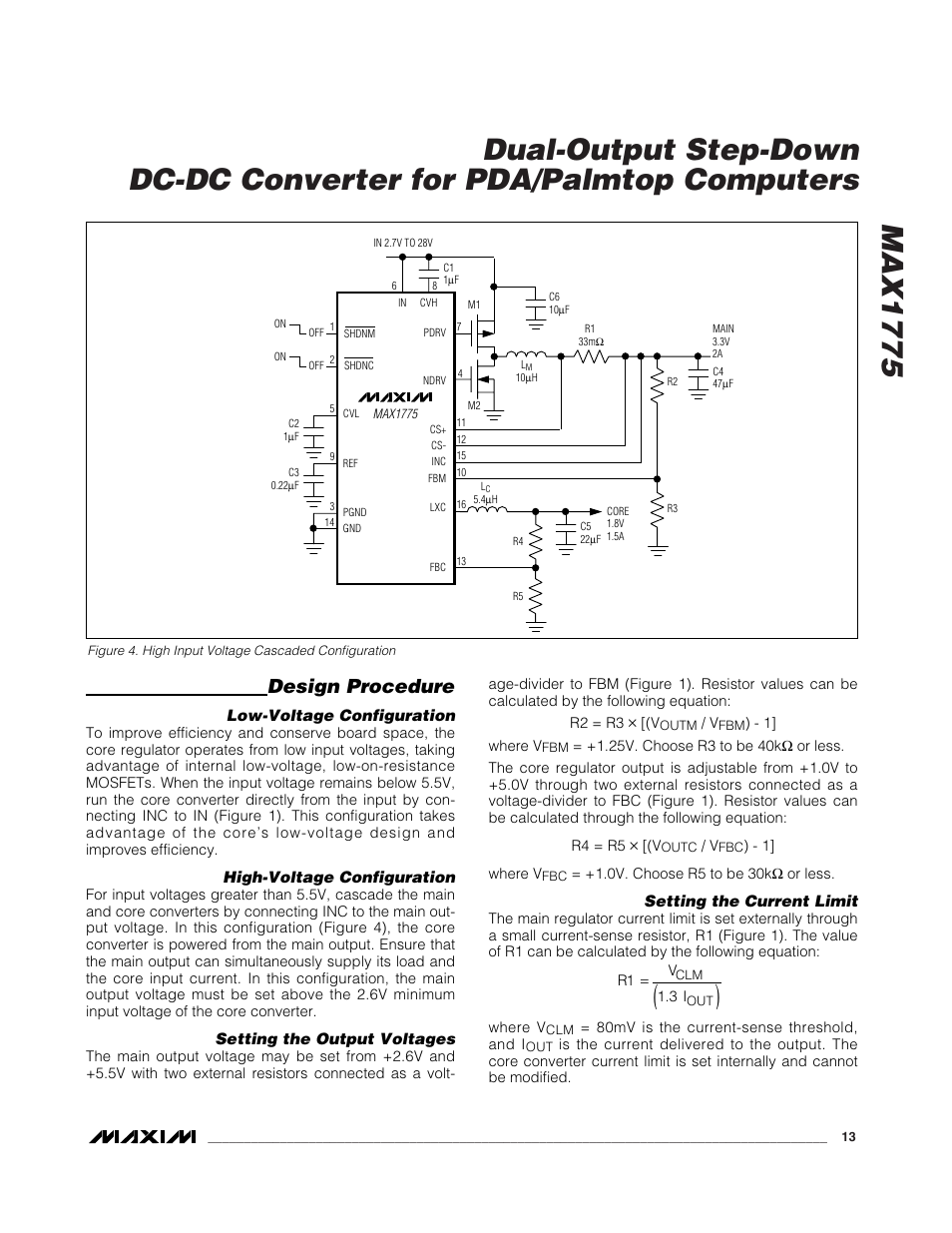 Design procedure | Rainbow Electronics MAX1775 User Manual | Page 13 / 15