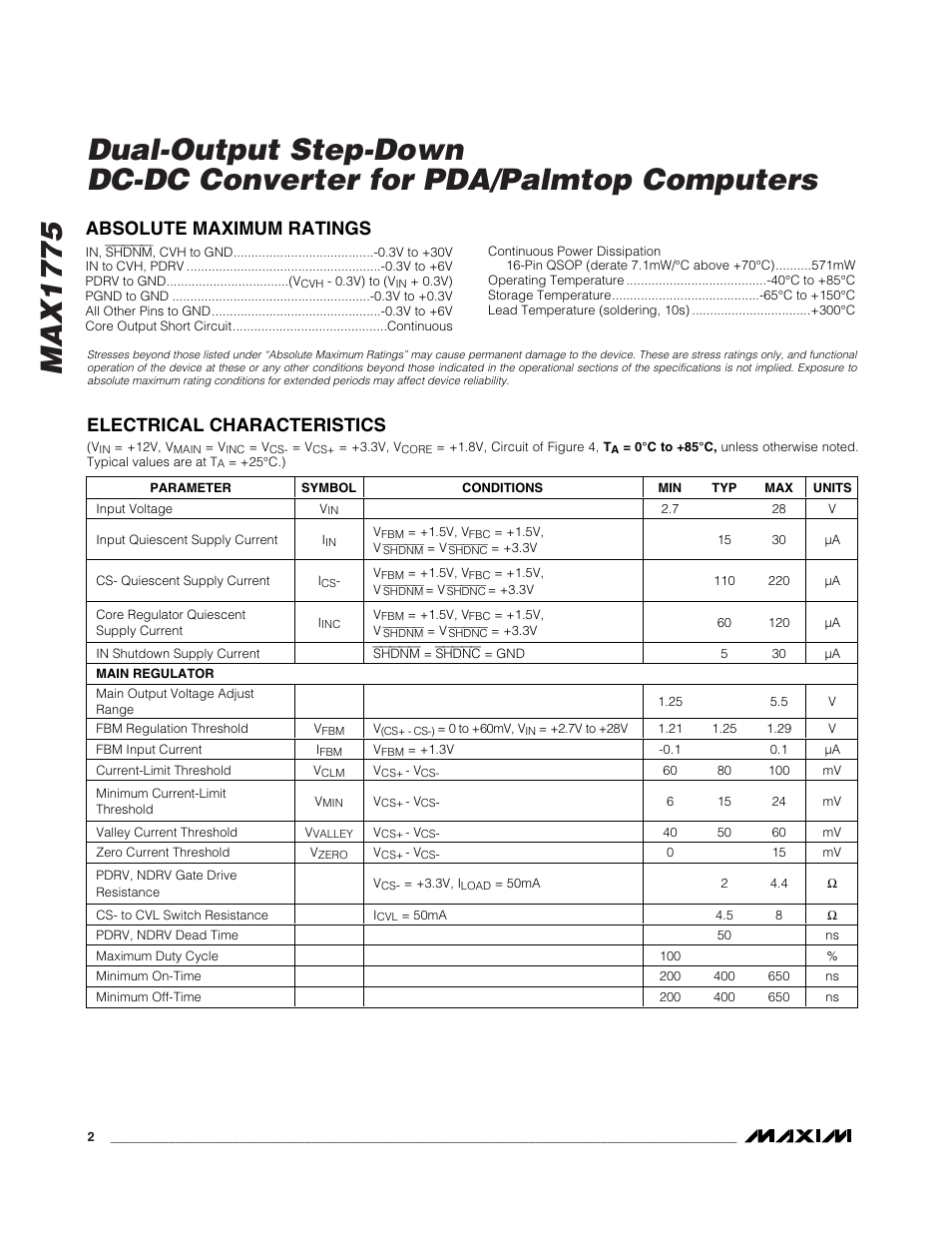 Rainbow Electronics MAX1775 User Manual | Page 2 / 15