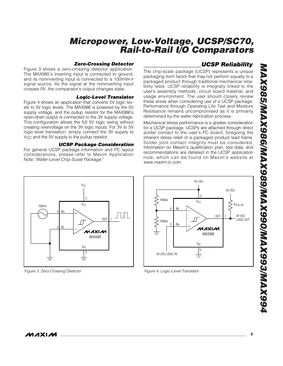 Ucsp reliability | Rainbow Electronics MAX993 User Manual | Page 9 / 13