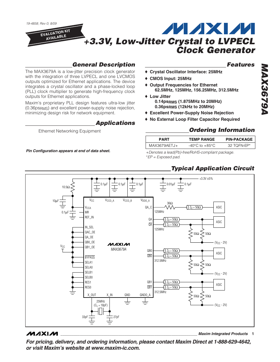 Rainbow Electronics MAX3679A User Manual | 11 pages