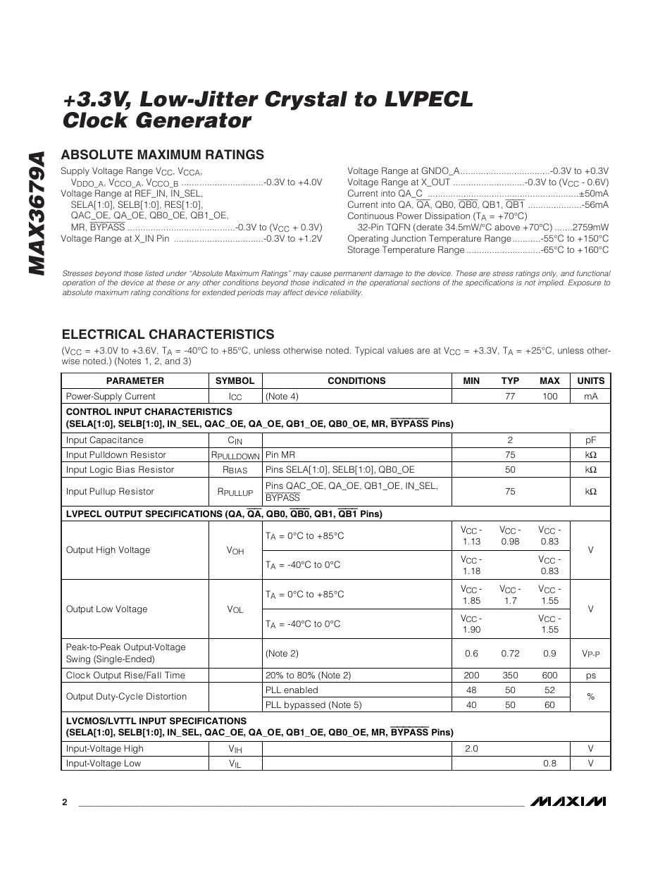 Rainbow Electronics MAX3679A User Manual | Page 2 / 11