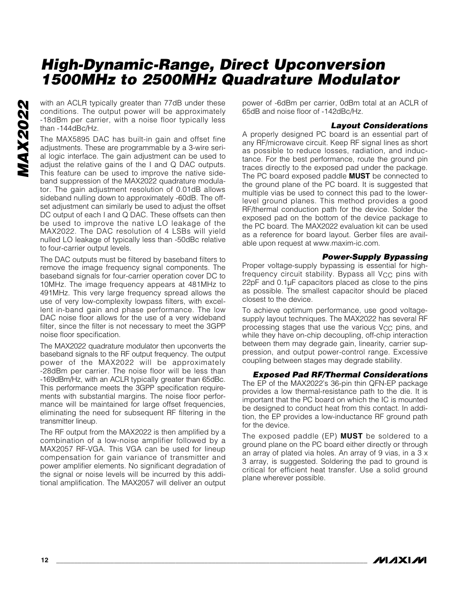 Max2022 | Rainbow Electronics MAX2022 User Manual | Page 12 / 14