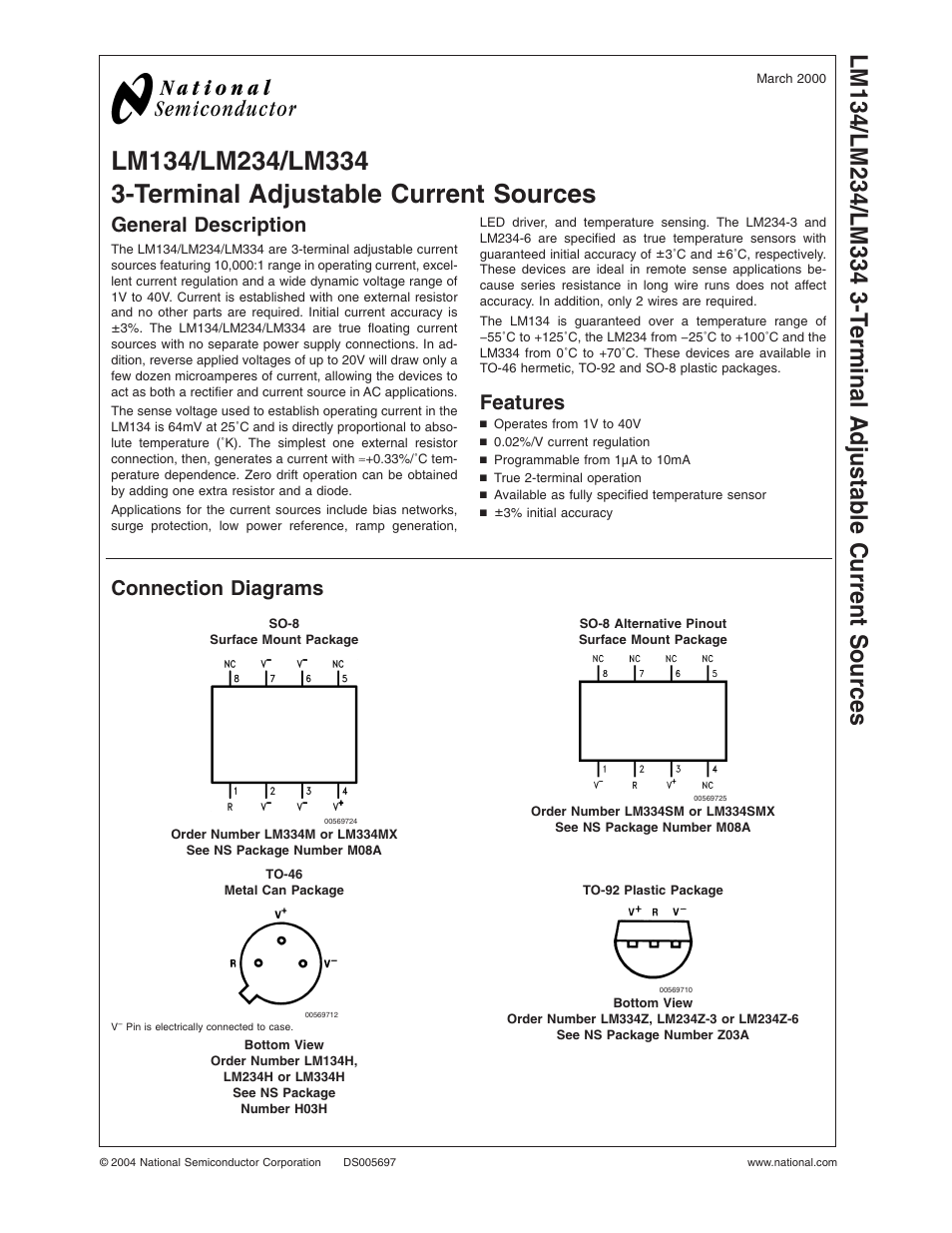 Rainbow Electronics LM334 User Manual | 15 pages