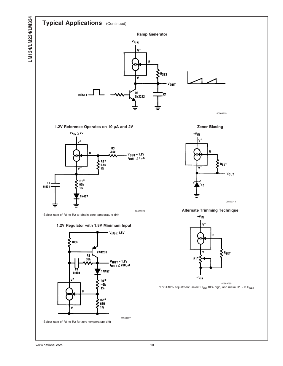 Typical applications | Rainbow Electronics LM334 User Manual | Page 10 / 15