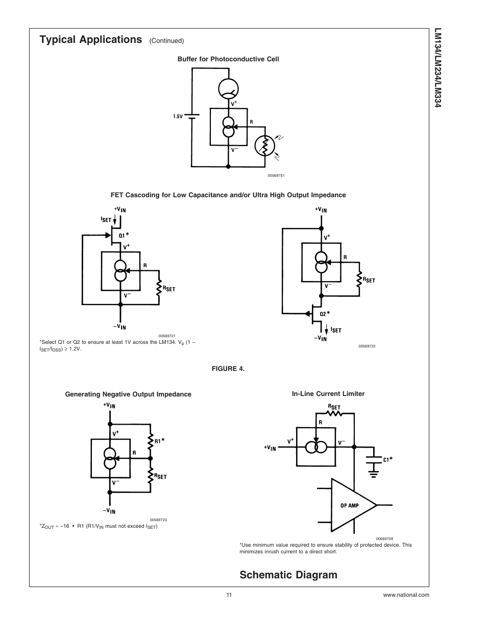 Figure 4, Schematic diagram, Typical applications | Rainbow Electronics LM334 User Manual | Page 11 / 15