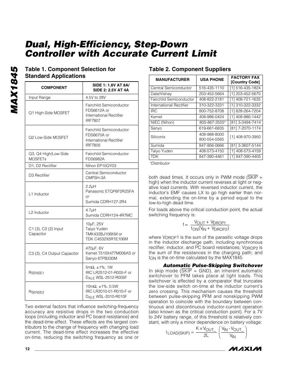 Max1845 | Rainbow Electronics MAX1845 User Manual | Page 12 / 24