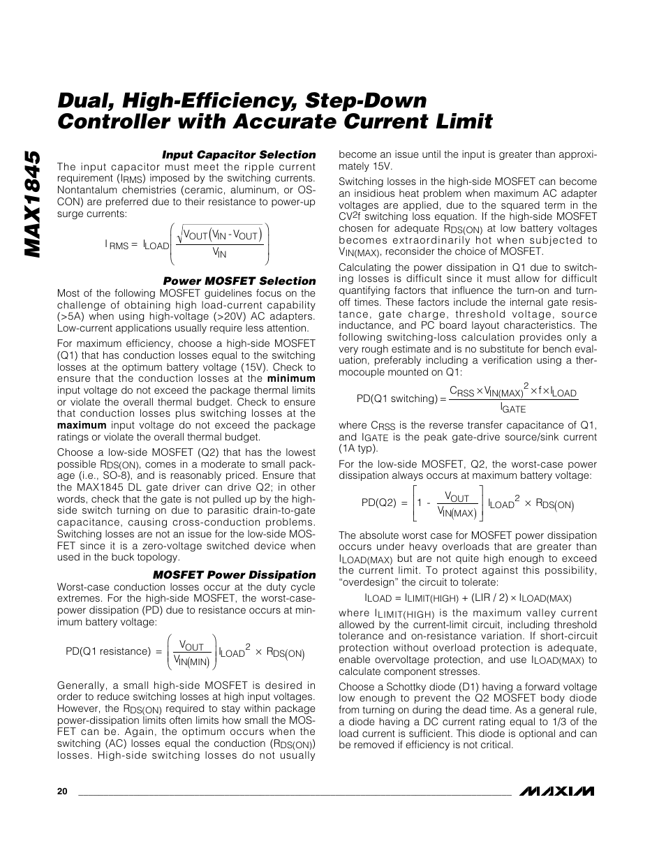 Rainbow Electronics MAX1845 User Manual | Page 20 / 24