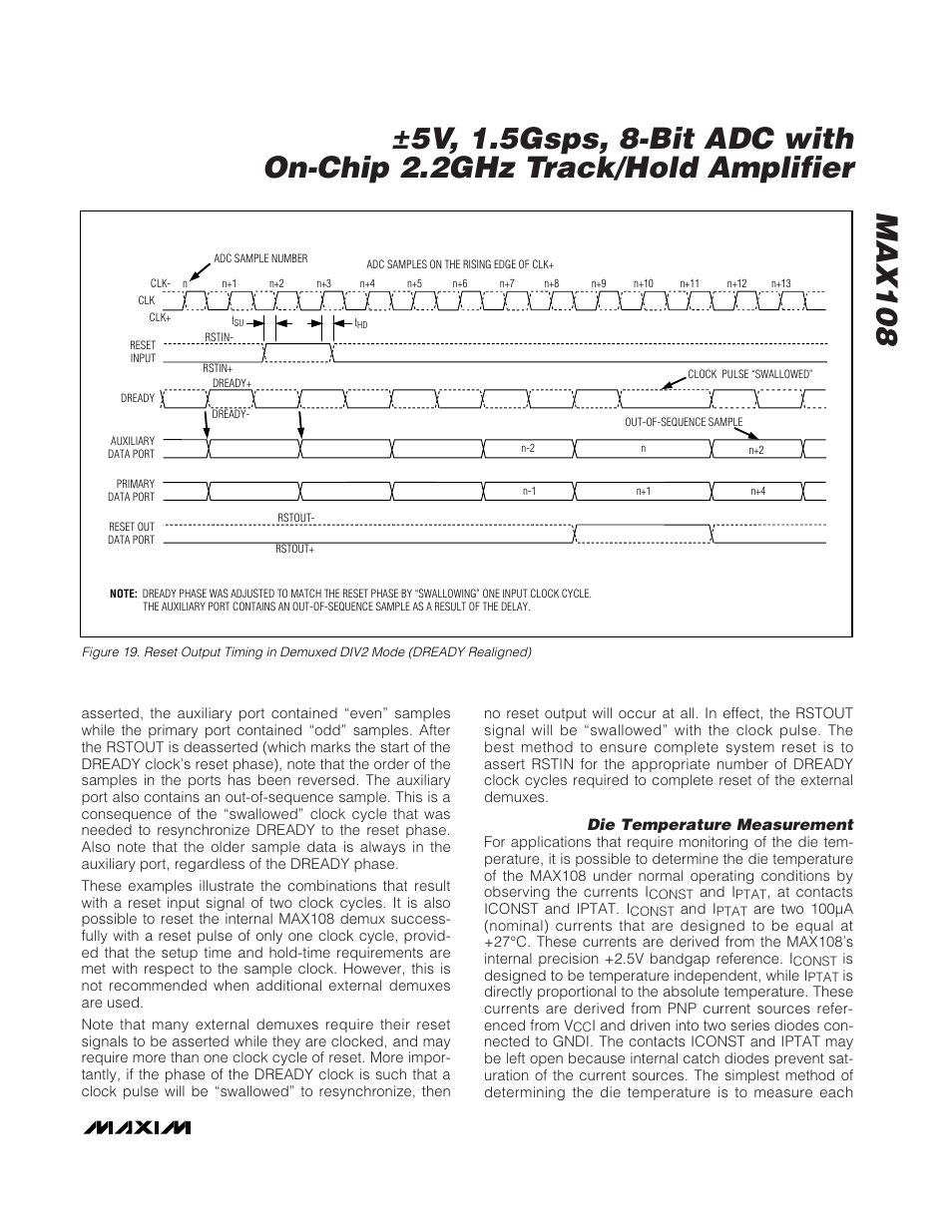Die temperature measurement | Rainbow Electronics MAX108 User Manual | Page 23 / 32