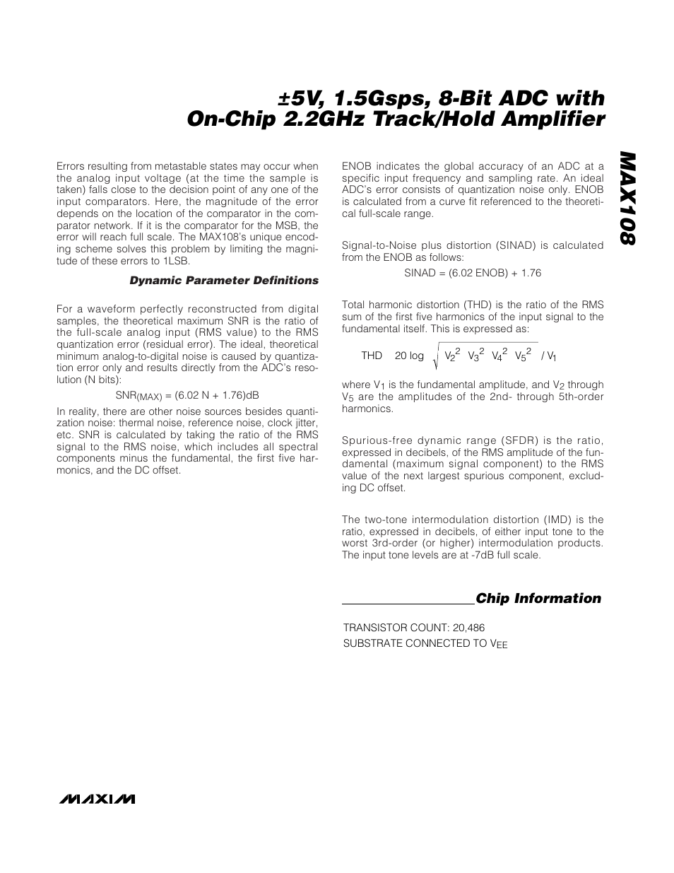 Chip information | Rainbow Electronics MAX108 User Manual | Page 27 / 32