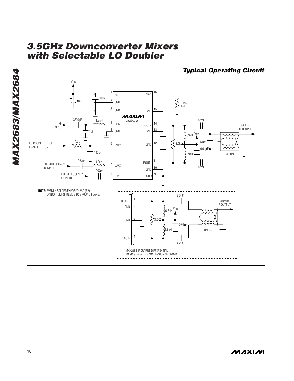 Typical operating circuit | Rainbow Electronics MAX2684 User Manual | Page 16 / 17