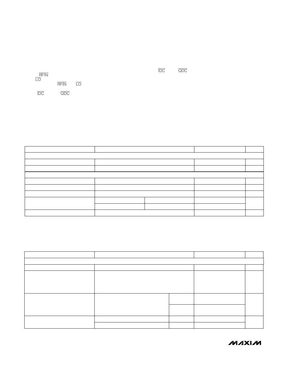 Ac electrical characteristics | Rainbow Electronics MAX2105 User Manual | Page 2 / 16
