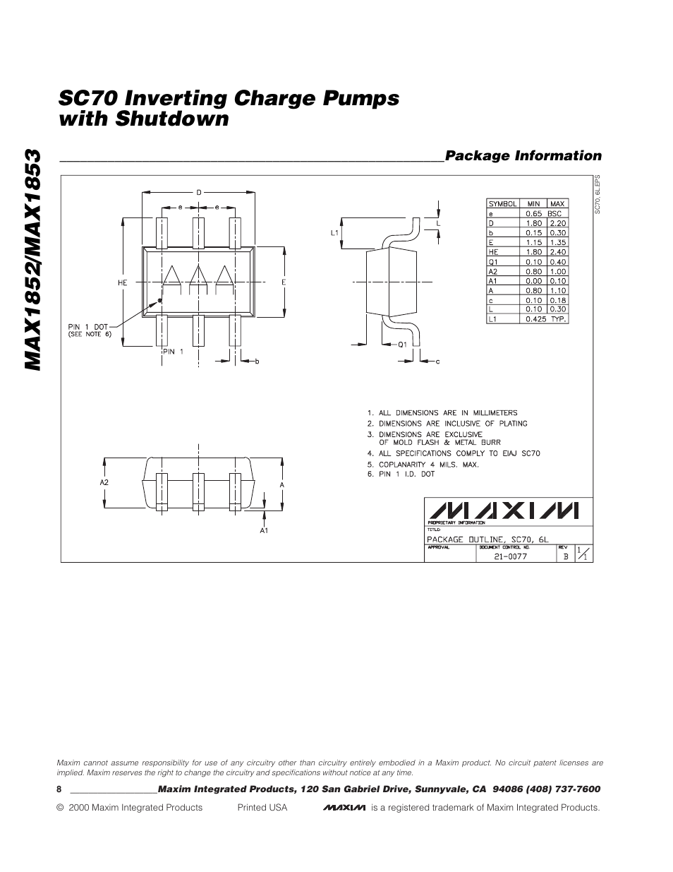 Rainbow Electronics MAX1853 User Manual | Page 8 / 8