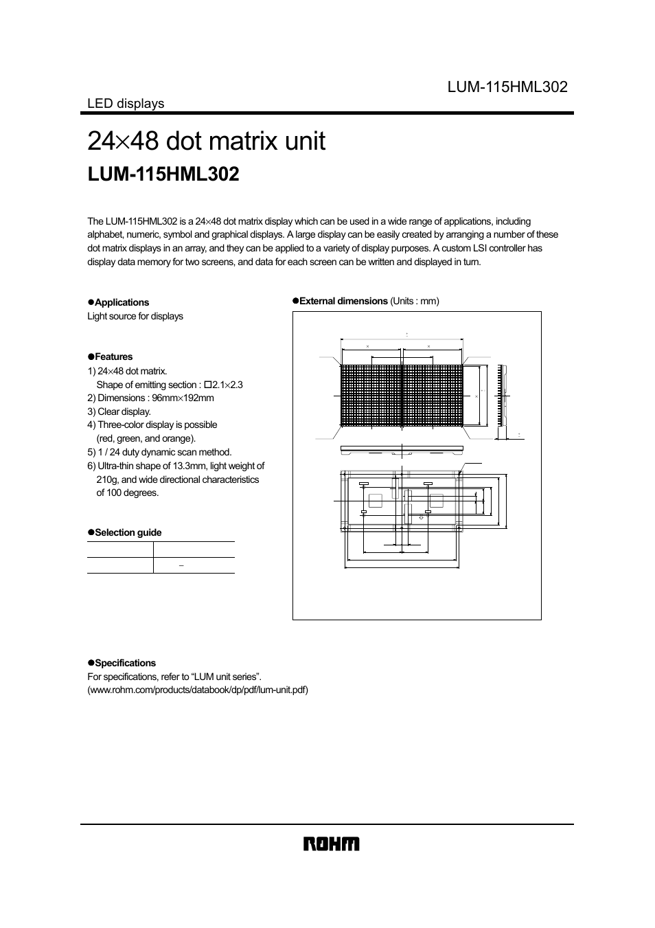 Rainbow Electronics LUM-115HML302 User Manual | 1 page