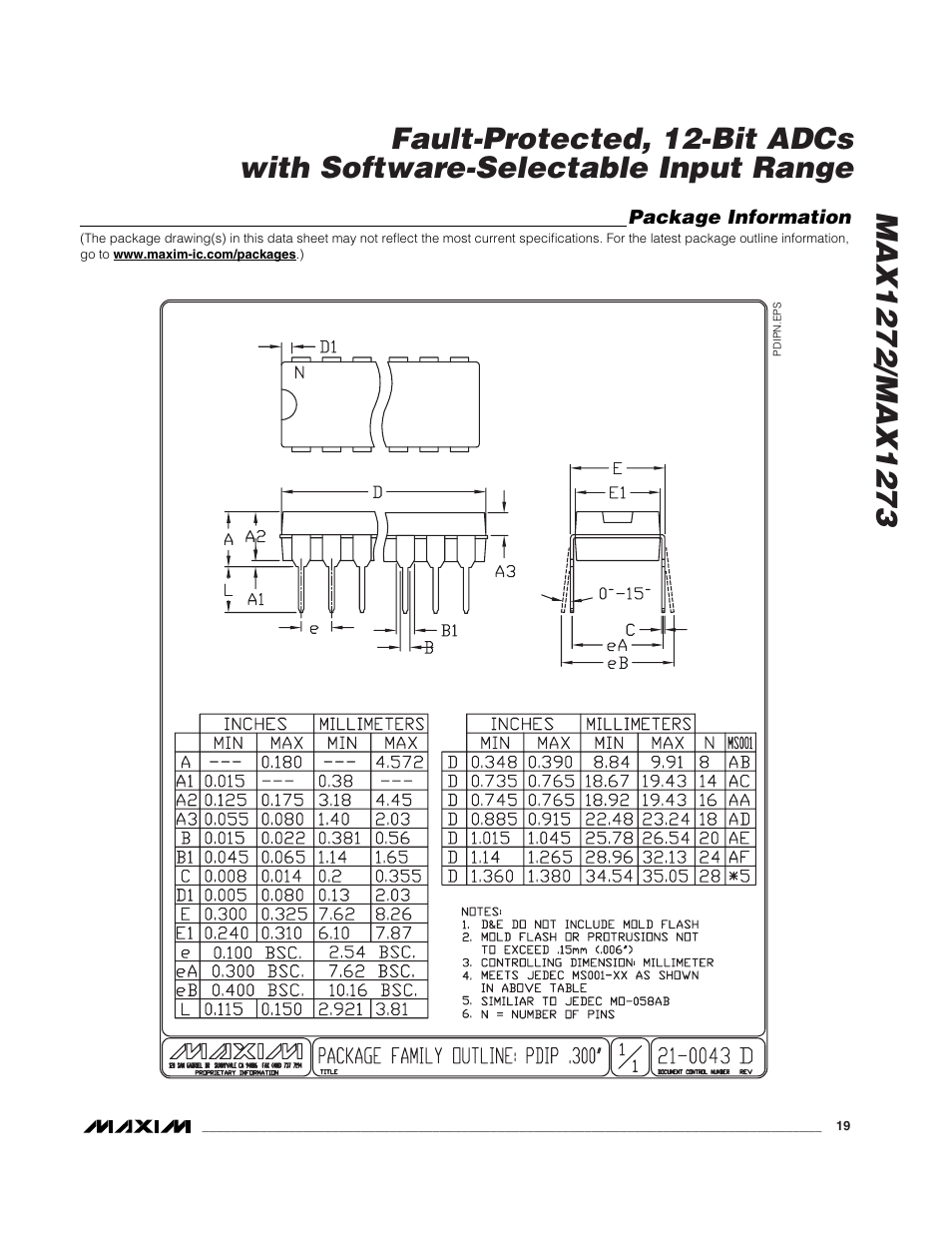 Rainbow Electronics MAX1273 User Manual | Page 19 / 20