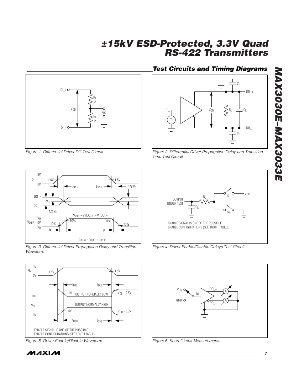 Test circuits and timing diagrams | Rainbow Electronics MAX3033E User Manual | Page 7 / 14