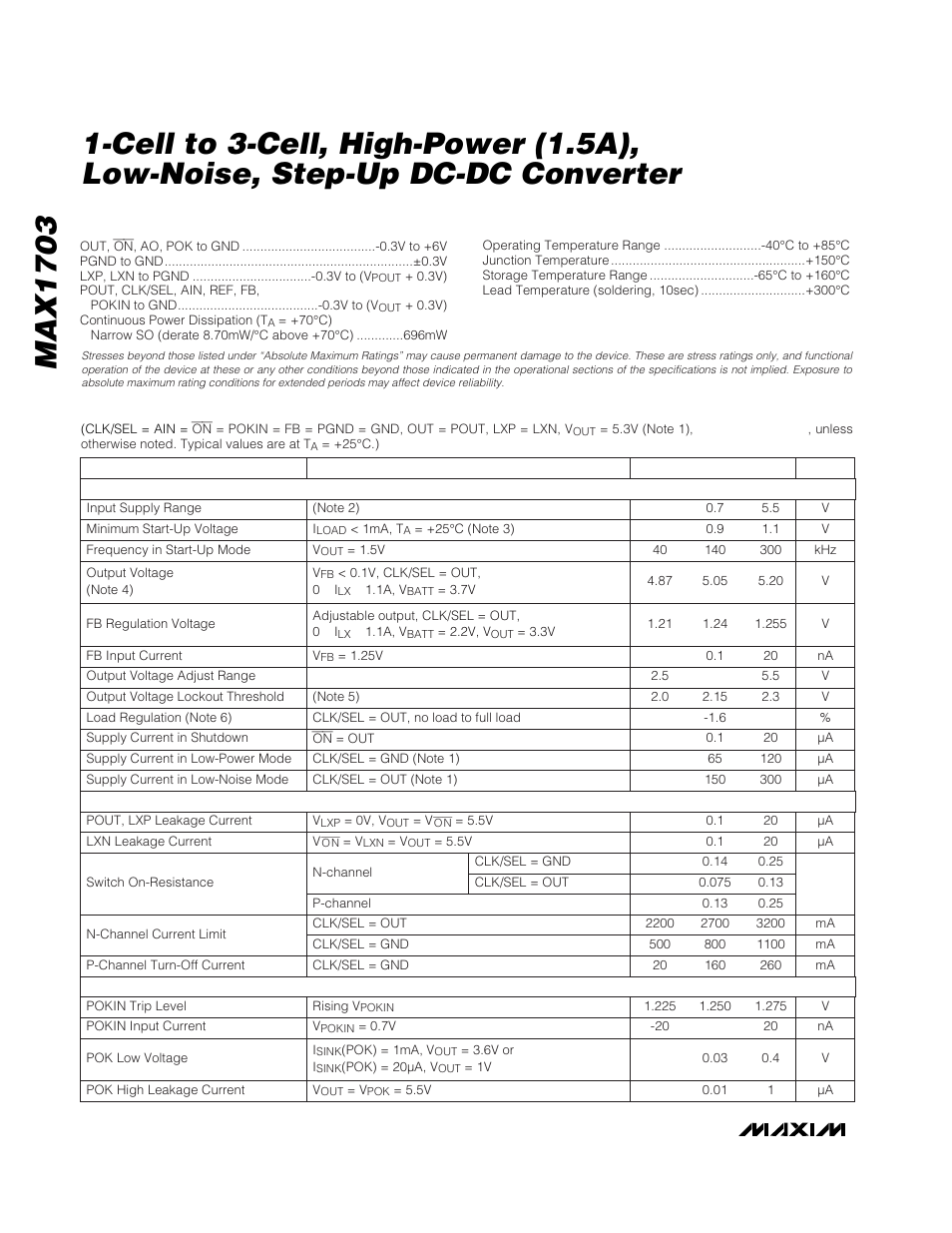 Rainbow Electronics MAX1703 User Manual | Page 2 / 16