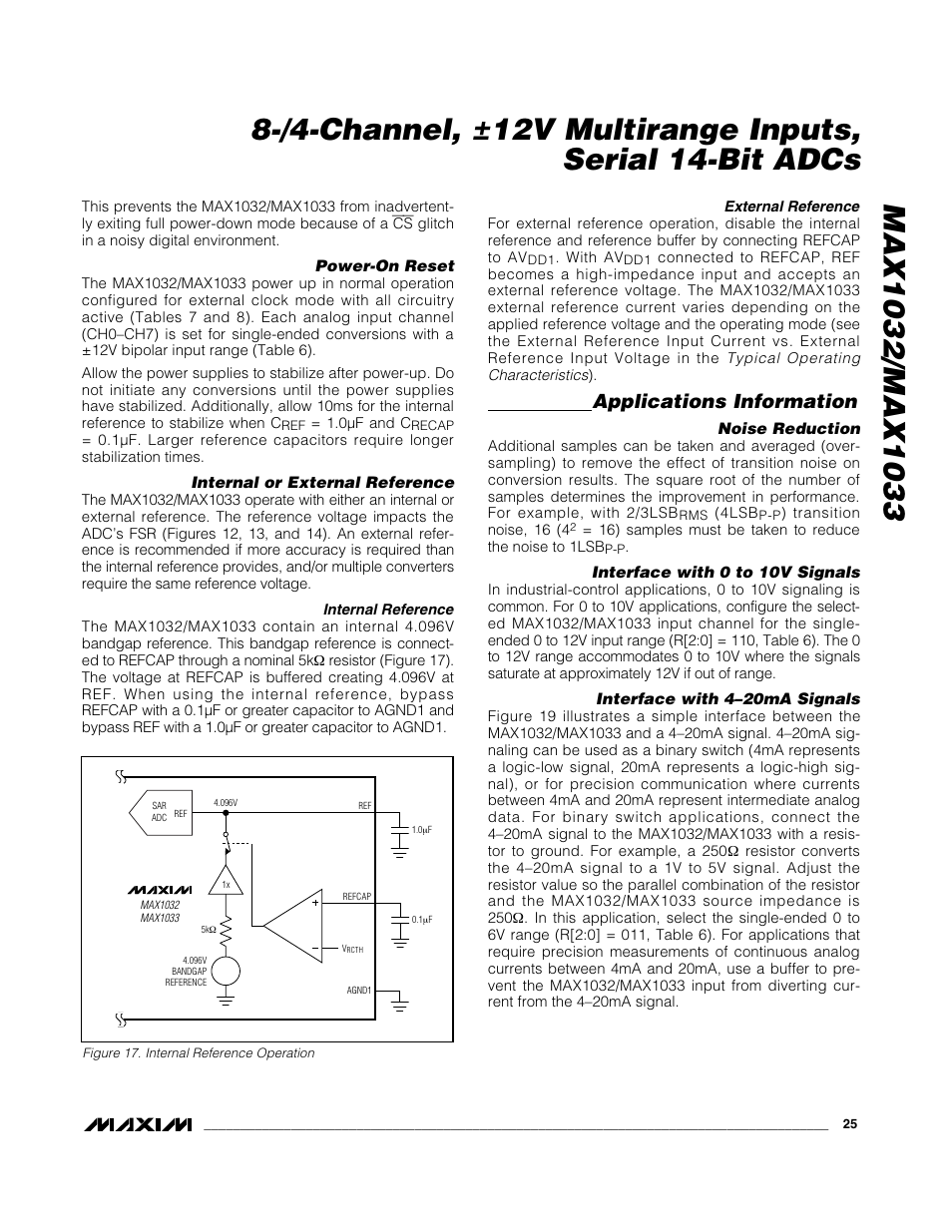 Applications information | Rainbow Electronics MAX1033 User Manual | Page 25 / 31