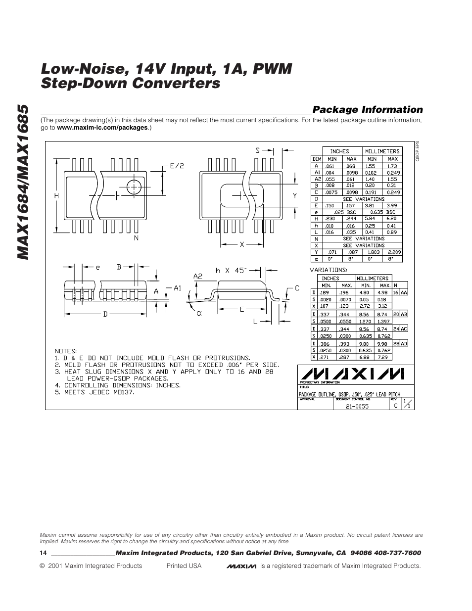 Rainbow Electronics MAX1685 User Manual | Page 14 / 14