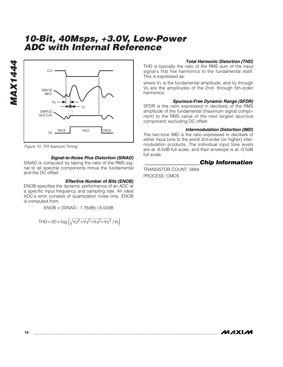 Chip information | Rainbow Electronics MAX1444 User Manual | Page 16 / 18