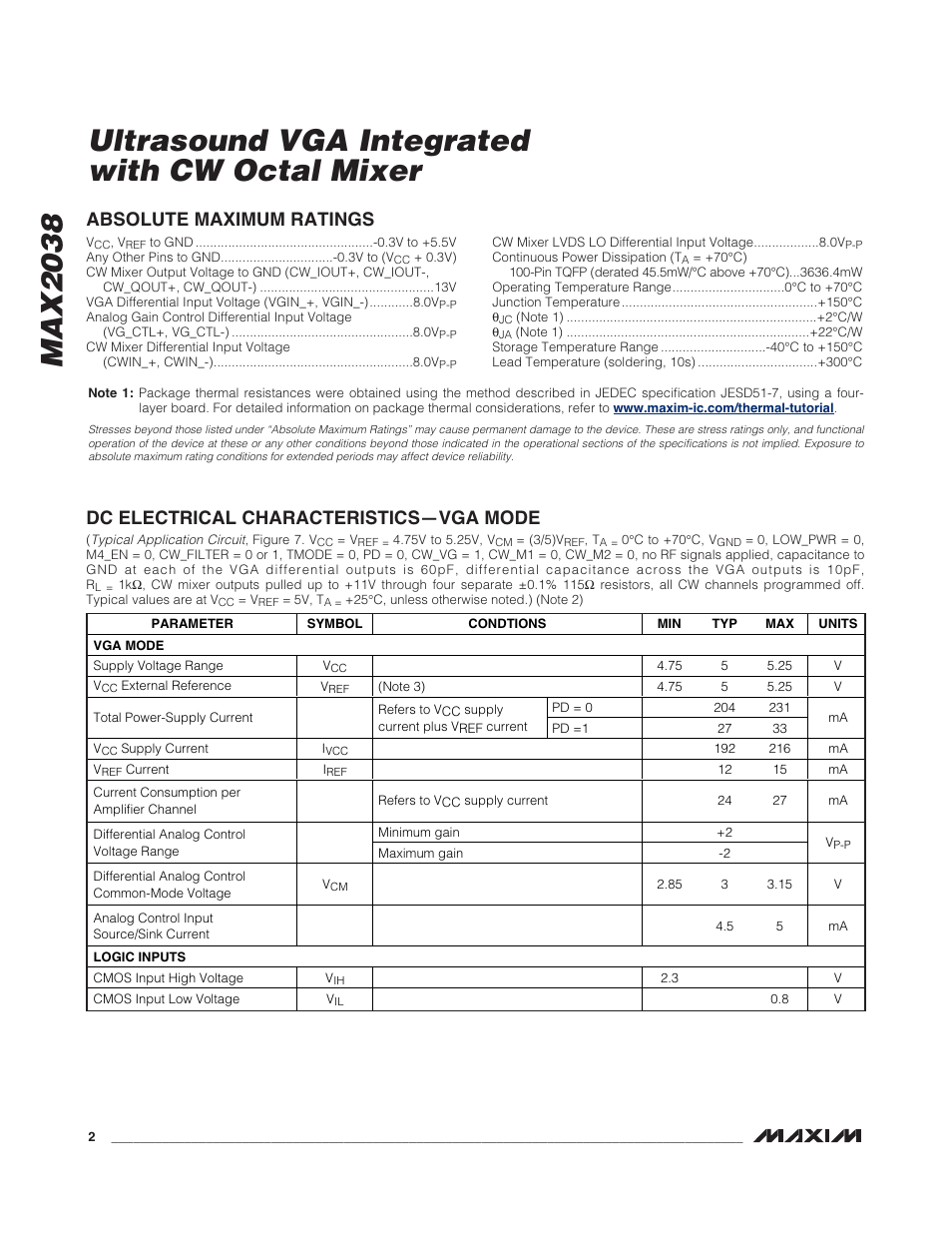 Rainbow Electronics MAX2038 User Manual | Page 2 / 23