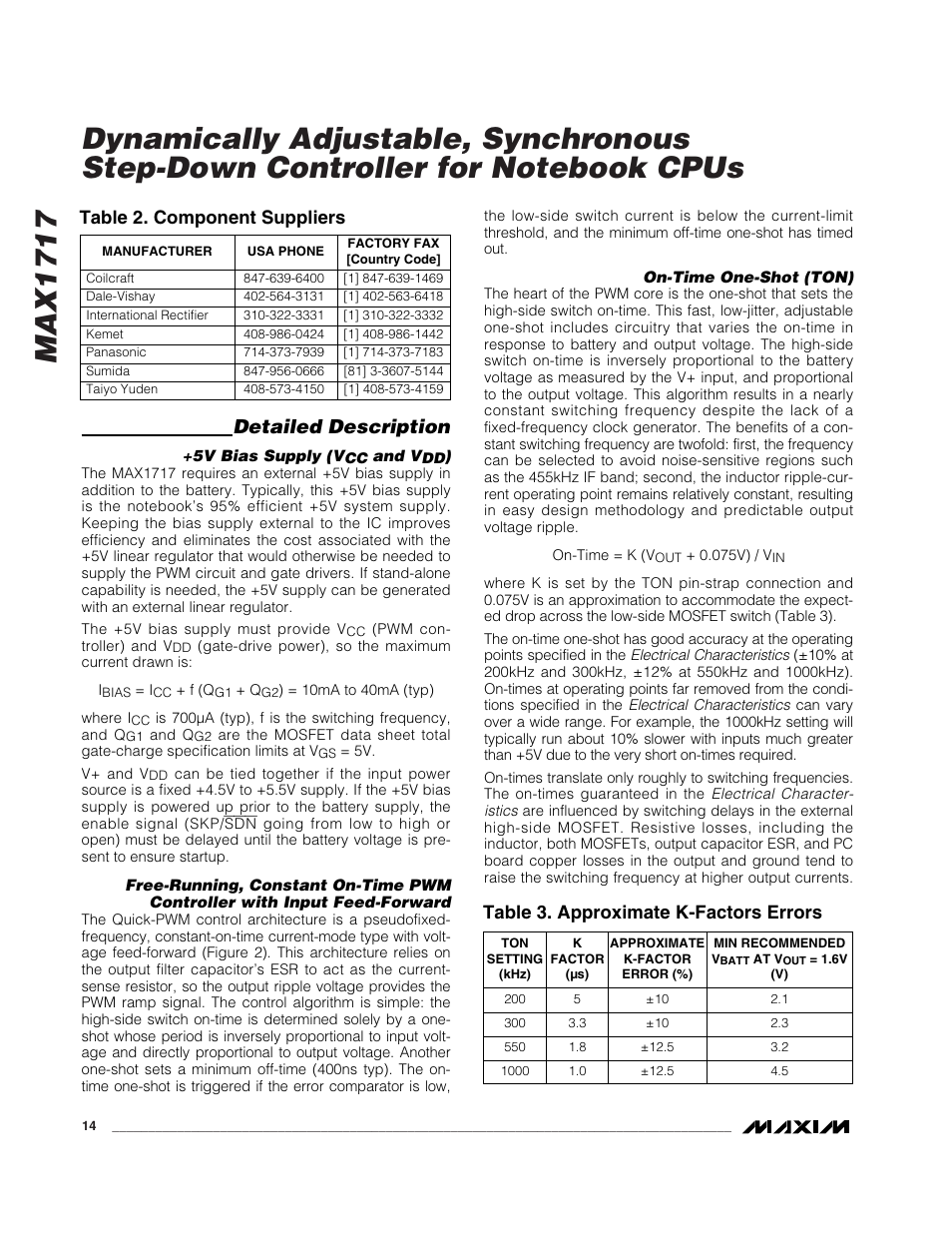 Detailed description | Rainbow Electronics MAX1717 User Manual | Page 14 / 33