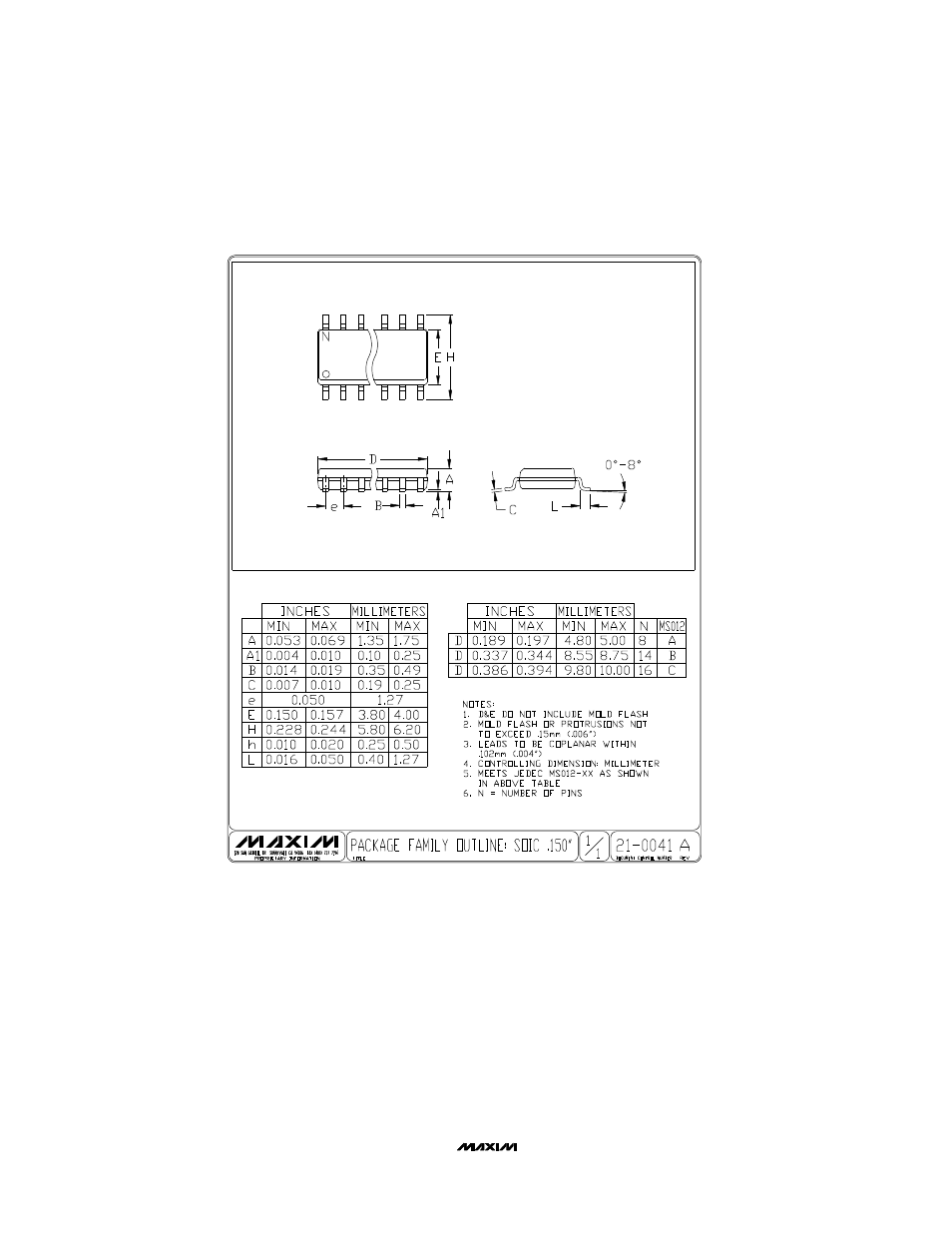 Package information (continued) | Rainbow Electronics MAX539 User Manual | Page 16 / 16