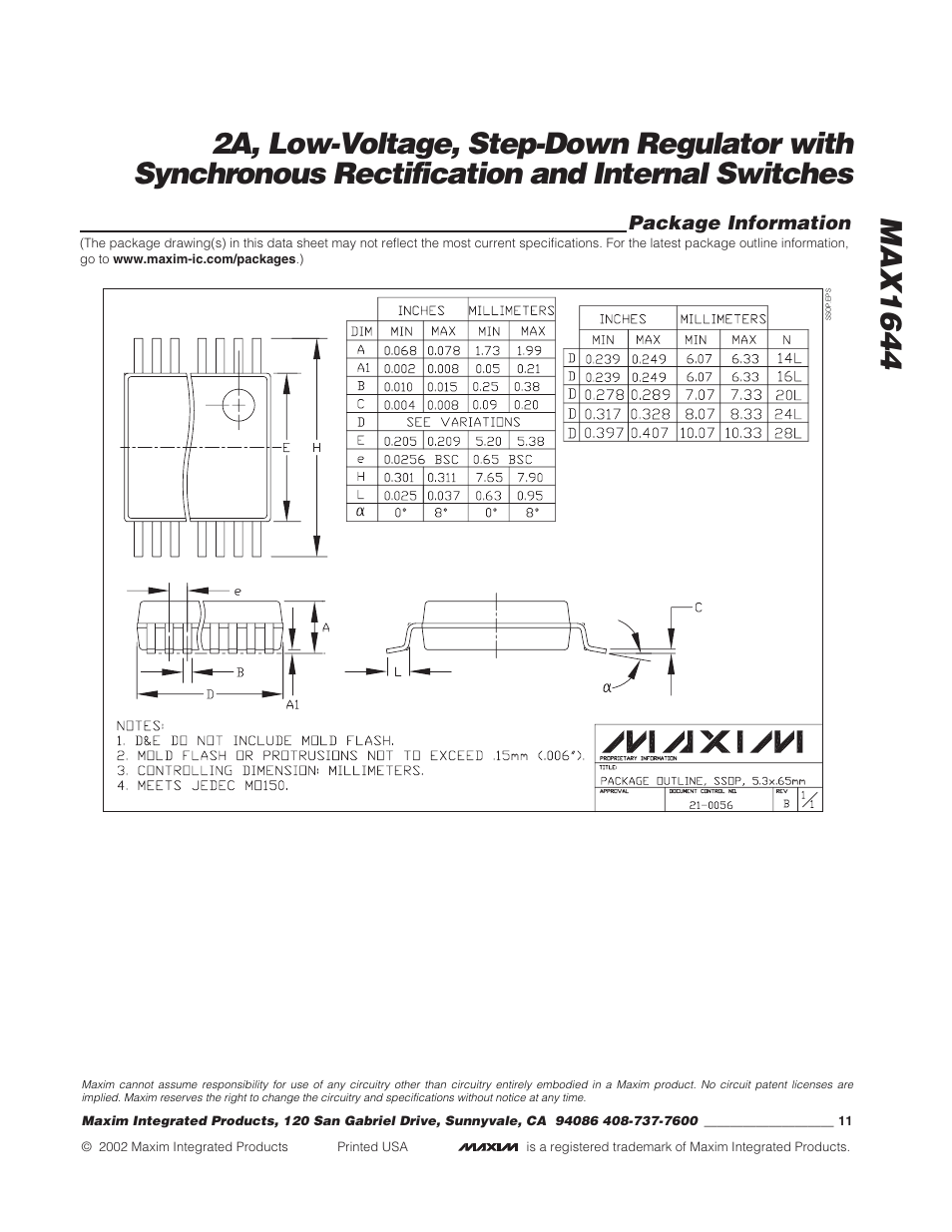 Max1644 | Rainbow Electronics MAX1644 User Manual | Page 11 / 11