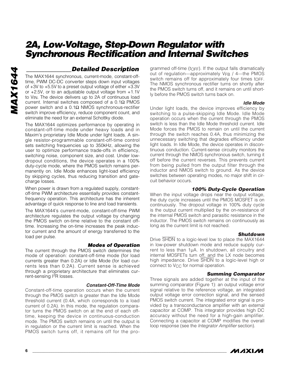 Detailed description | Rainbow Electronics MAX1644 User Manual | Page 6 / 11