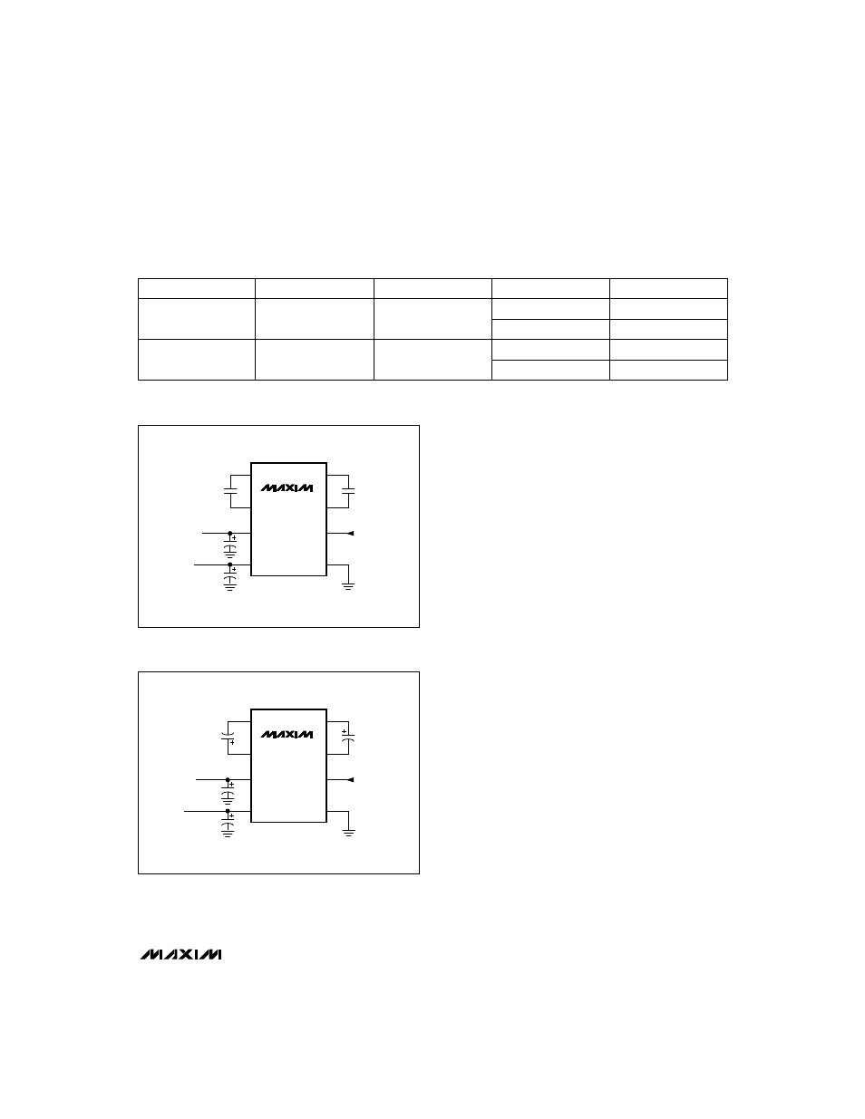 Table 1. capacitor suppliers | Rainbow Electronics MAX662A User Manual | Page 5 / 6