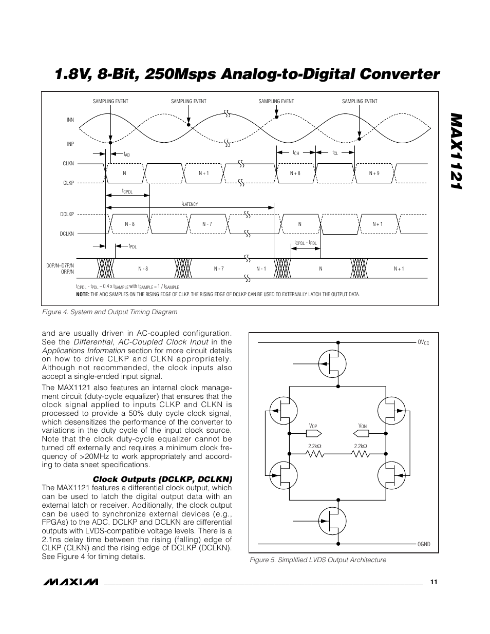 Clock outputs (dclkp, dclkn) | Rainbow Electronics MAX1121 User Manual | Page 11 / 17