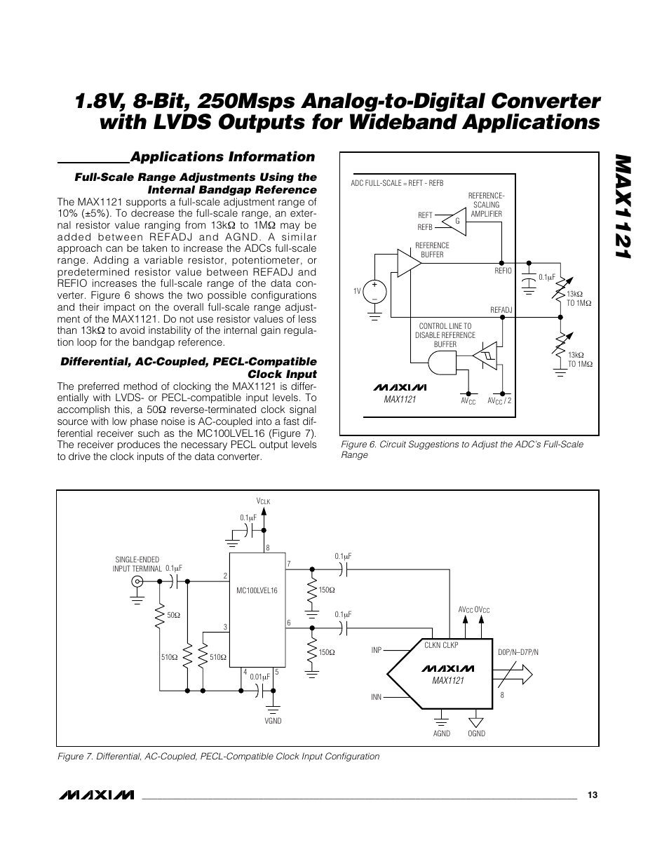 Applications information | Rainbow Electronics MAX1121 User Manual | Page 13 / 17