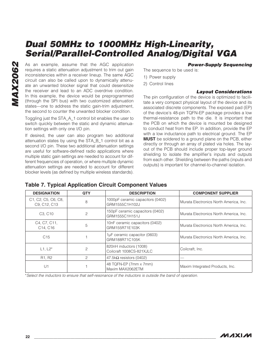 Rainbow Electronics MAX2062 User Manual | Page 22 / 24