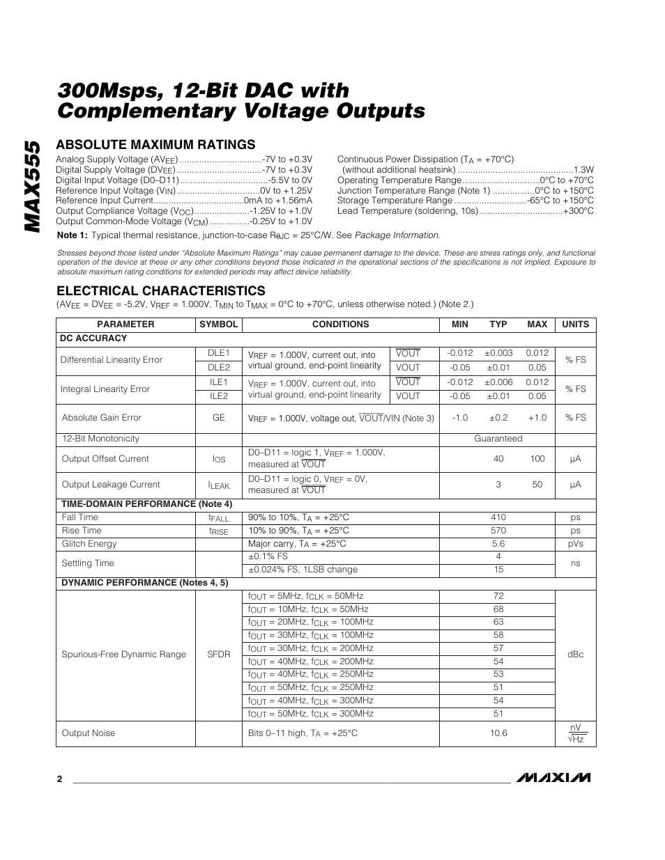 Rainbow Electronics MAX555 User Manual | Page 2 / 12