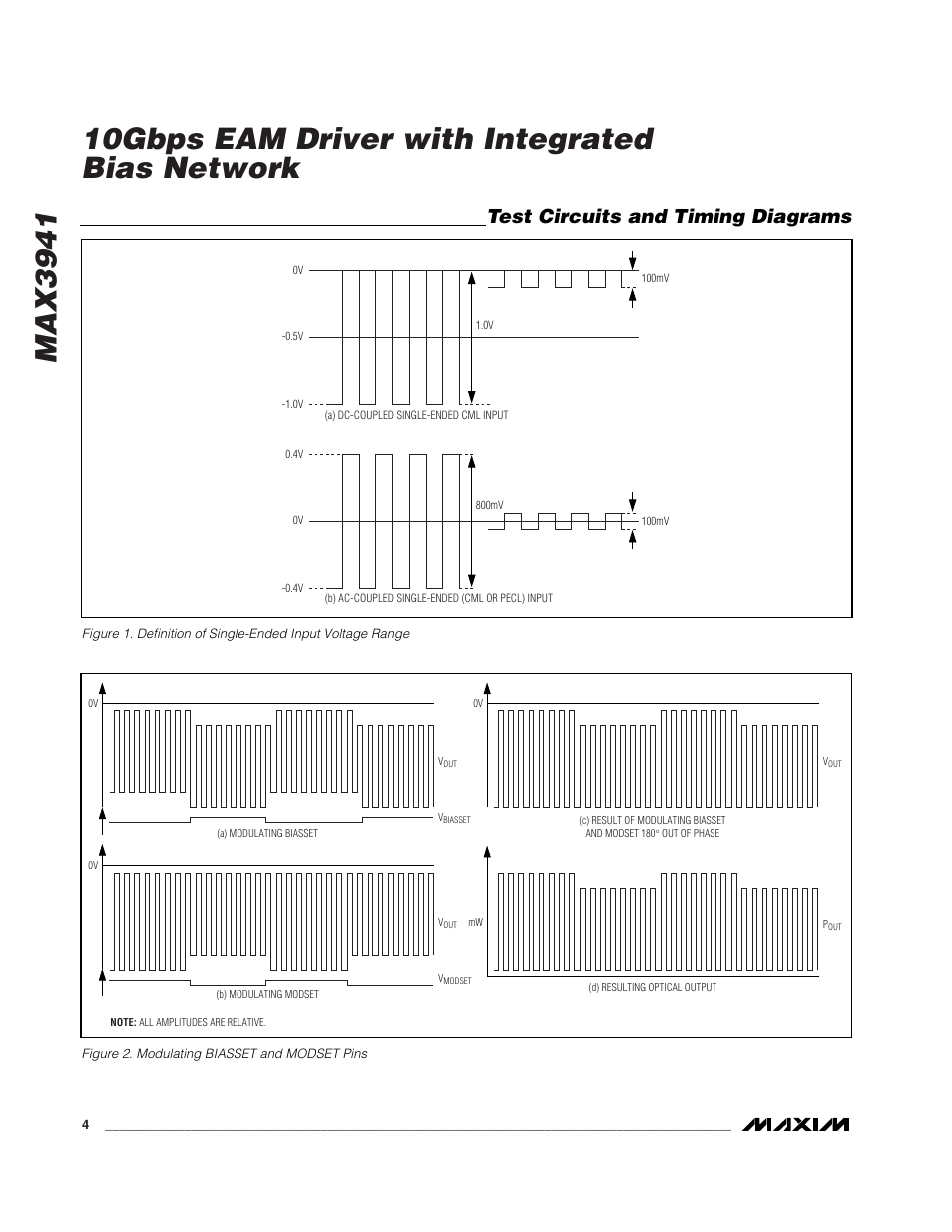 Test circuits and timing diagrams | Rainbow Electronics MAX3941 User Manual | Page 4 / 11