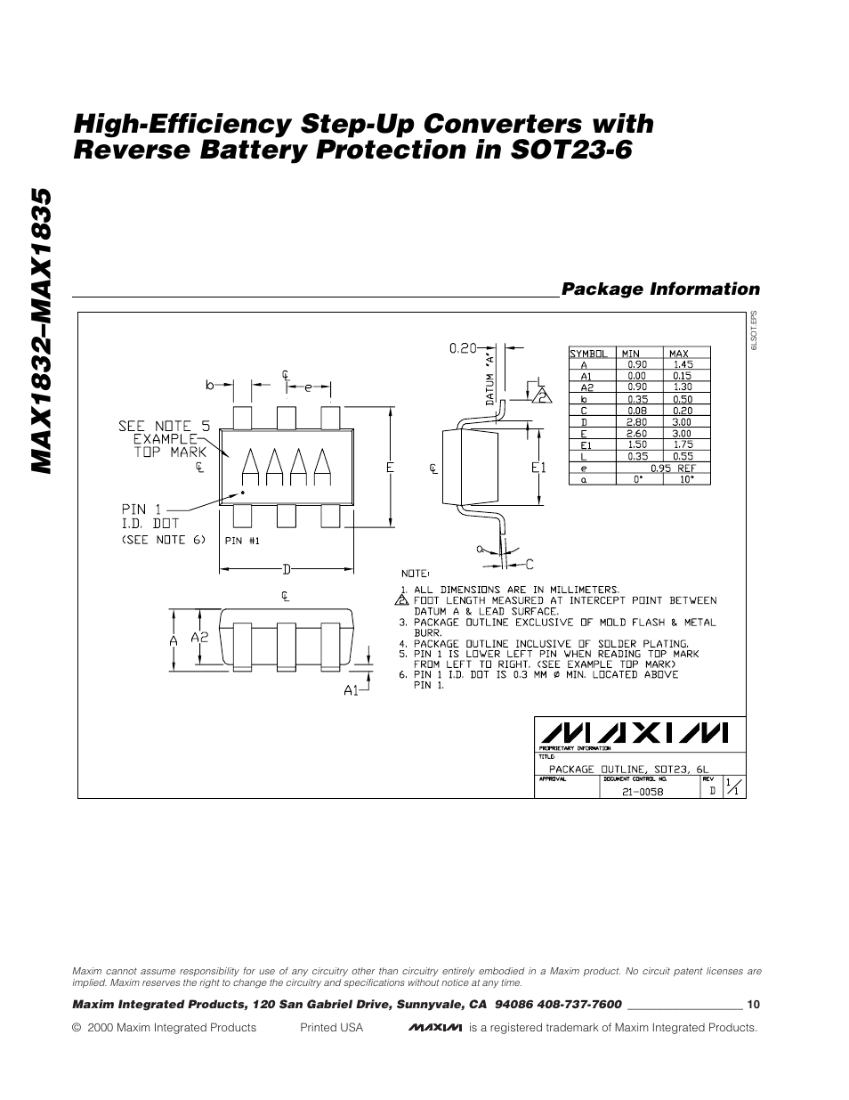 Rainbow Electronics MAX1835 User Manual | Page 10 / 10
