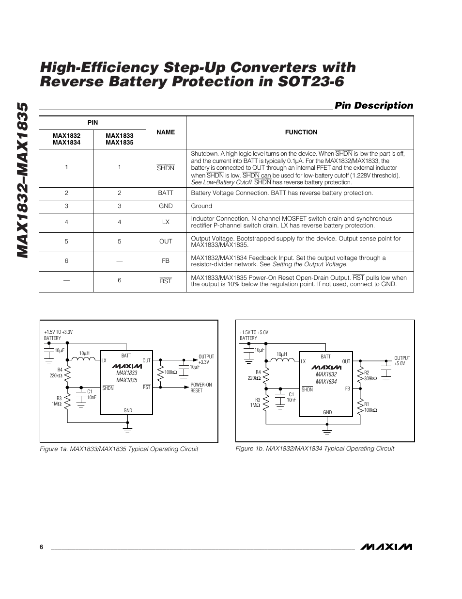 Pin description | Rainbow Electronics MAX1835 User Manual | Page 6 / 10