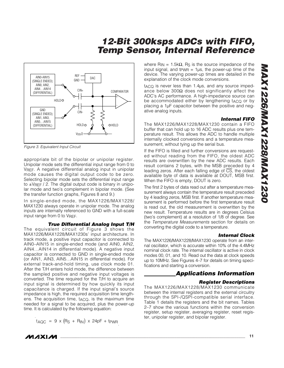 Applications information | Rainbow Electronics MAX1230 User Manual | Page 11 / 24