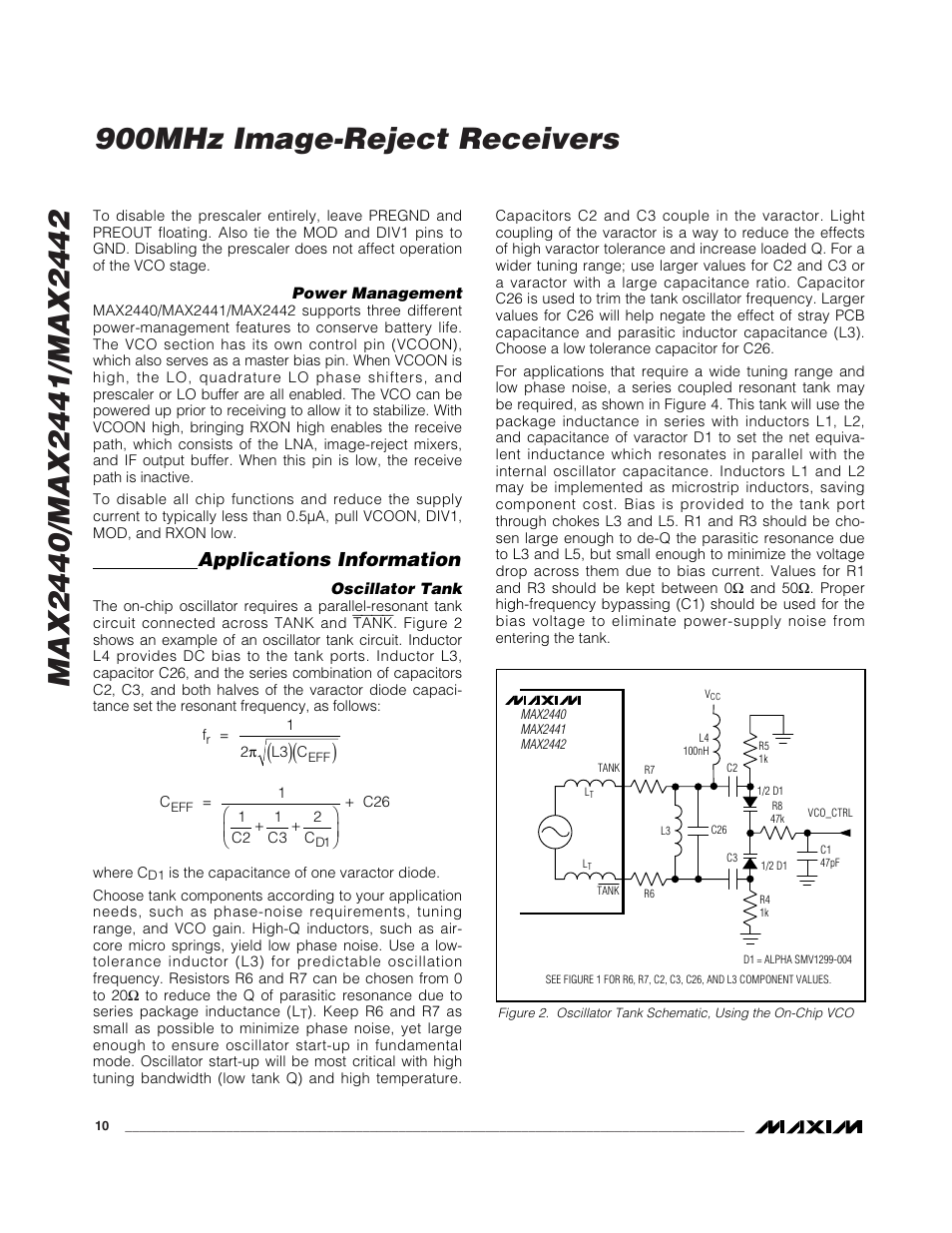 Applications information | Rainbow Electronics MAX2442 User Manual | Page 10 / 12