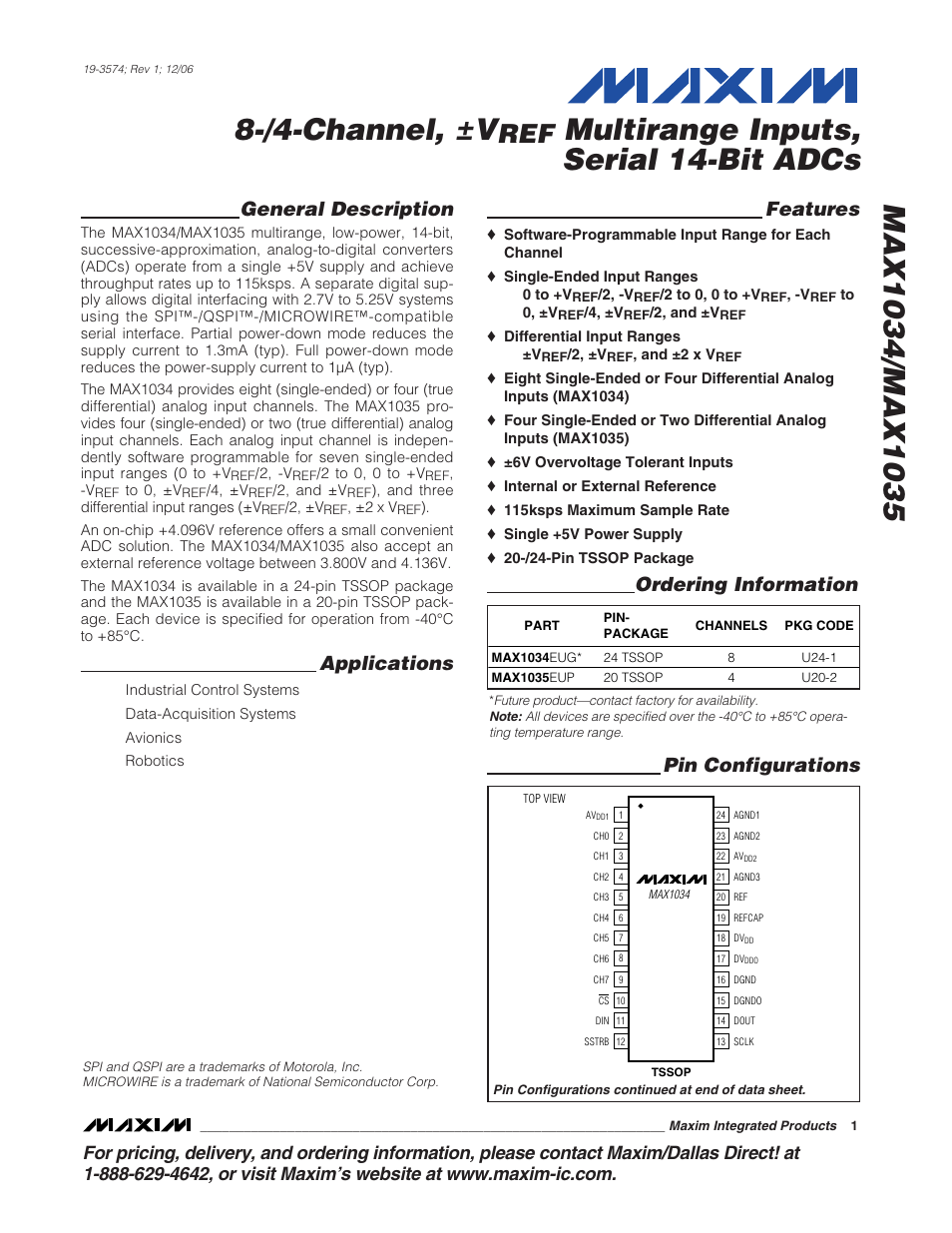 Rainbow Electronics MAX1035 User Manual | 31 pages