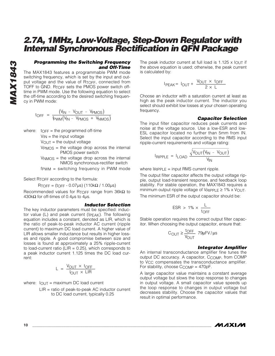 Rainbow Electronics MAX1843 User Manual | Page 10 / 13
